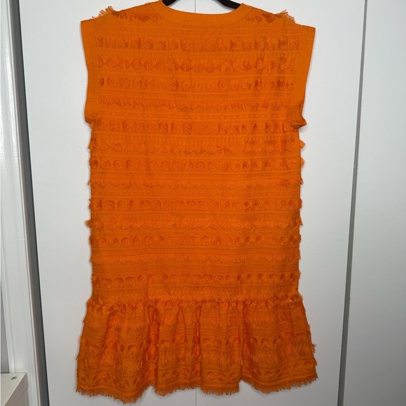 Marie Oliver Herra Fringe Embroidered Mini Dress Orange - XS - Picture 7 of 10